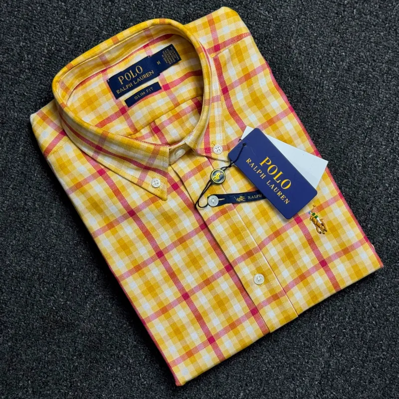 Ralph Lauren Men’s Premium Stylish Cotton Flannel Short Sleeve Check Shirt Wholesale Bangladesh
