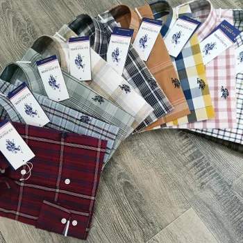 US Polo Men’s Premium Stylish Cotton Check Long Sleeve Shirt Wholesale Bangladesh