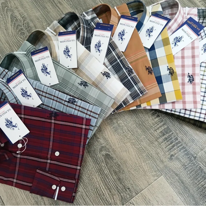 US Polo Men’s Premium Stylish Cotton Check Long Sleeve Shirt Wholesale Bangladesh