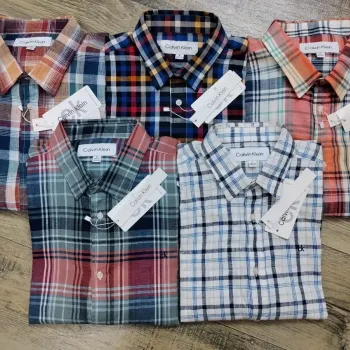 Calvin Klein Men's Premium Stylish Remi Cotton Check Shirt Wholesale – Everywear Bangladesh Ltd Calvin Klein Men's Premium Stylish Remi Cotton Check Shirt Wholesale – Everywear Bangladesh Ltd