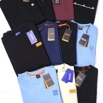 Men's Premium 340 GSM Fleece Crewneck Sweatshirt (8-Design Assortment) — Wholesale Bangladesh