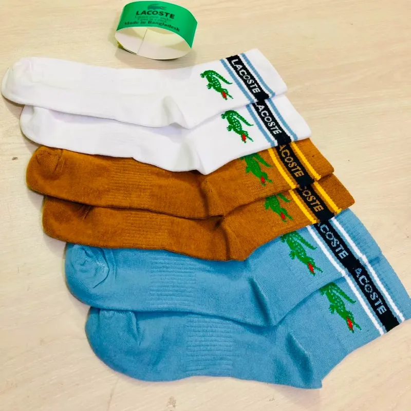 Lacoste Unisex Crew Socks 3 Pairs Pack Wholesale Bangladesh