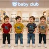 Baby Club Baby Boys Premium Step Print T-Shirt Short Sleeve Wholesale Bangladesh