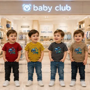 Baby Club Baby Boys Premium Step Print T-Shirt Short Sleeve Wholesale Bangladesh