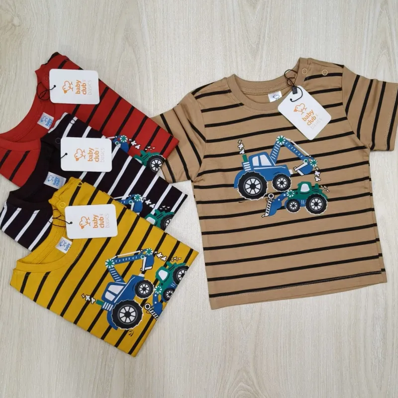 Baby Club Baby Boys Premium Step Print T-Shirt Short Sleeve Wholesale Bangladesh