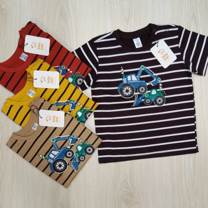 Baby Club Baby Boys Premium Step Print T-Shirt Short Sleeve Wholesale Bangladesh