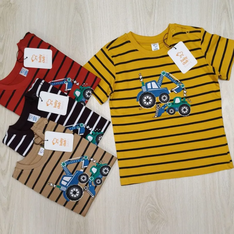 Baby Club Baby Boys Premium Step Print T-Shirt Short Sleeve Wholesale Bangladesh