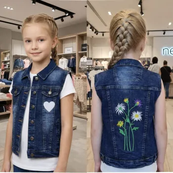 Boys & Girls Stylish Sleeveless Denim Jacket Wholesale Bangladesh