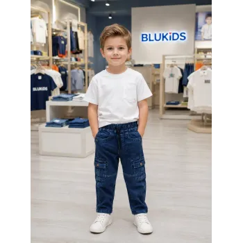 Blukids Boys Stretch Jeans Cargo Long Pant Wholesale Bangladesh