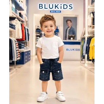 Blukids Baby Boys Stretch Jeans Cargo Short Pant Wholesale Bangladesh