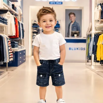Blukids Baby Boys Stretch Jeans Cargo Short Pant Wholesale Bangladesh