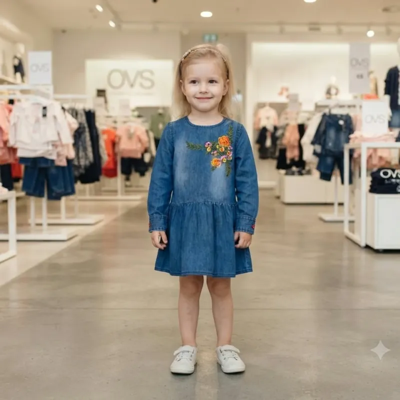 Girls Premium Quality Denim Frock Long Sleeve Wholesale Bangladesh Girls Premium Quality Denim Frock Long Sleeve Wholesale Bangladesh