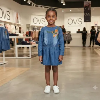 Girls Premium Quality Denim Frock Long Sleeve Wholesale Bangladesh