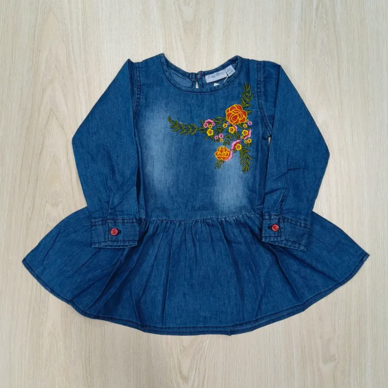 Girls Premium Quality Denim Frock Long Sleeve Wholesale Bangladesh Girls Premium Quality Denim Frock Long Sleeve Wholesale Bangladesh
