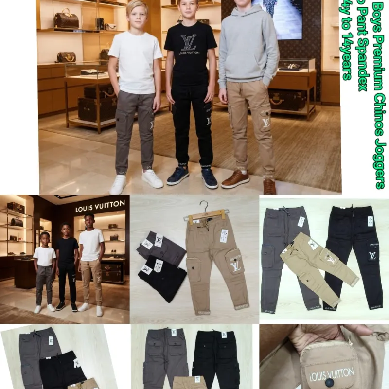 Louis Vuitton Boys Premium Chinos Joggers Cargo Pant Wholesale Bangladesh