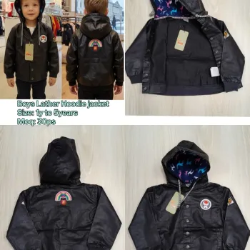 Boys Stylish Leather Hoodie Jacket Wholesale Bangladesh
