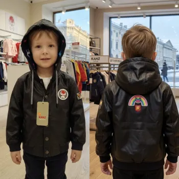 Boys Stylish Leather Hoodie Jacket Wholesale Bangladesh