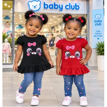 Baby Club Baby Girls Design Frock T-Shirt Short Sleeve Wholesale Bangladesh