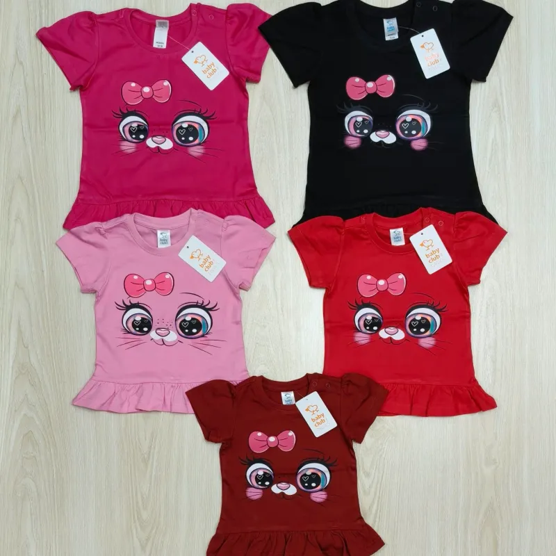 Baby Club Baby Girls Design Frock T-Shirt Short Sleeve Wholesale Bangladesh