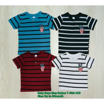 Baby Club Baby Boys Step Button T-Shirt Short Sleeve Wholesale Bangladesh
