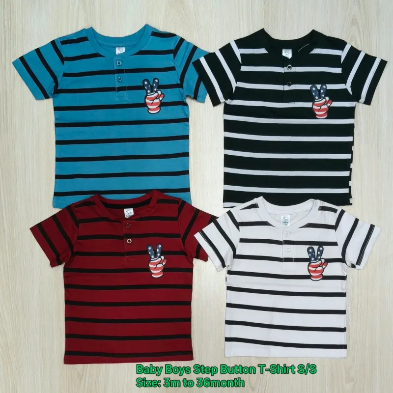 Baby Club Baby Boys Step Button T-Shirt Short Sleeve Wholesale Bangladesh Baby Club Baby Boys Step Button T-Shirt Short Sleeve Wholesale Bangladesh