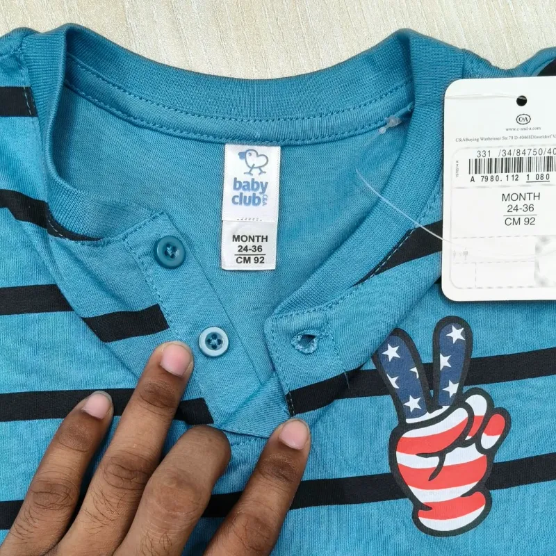Baby Club Baby Boys Step Button T-Shirt Short Sleeve Wholesale Bangladesh Baby Club Baby Boys Step Button T-Shirt Short Sleeve Wholesale Bangladesh