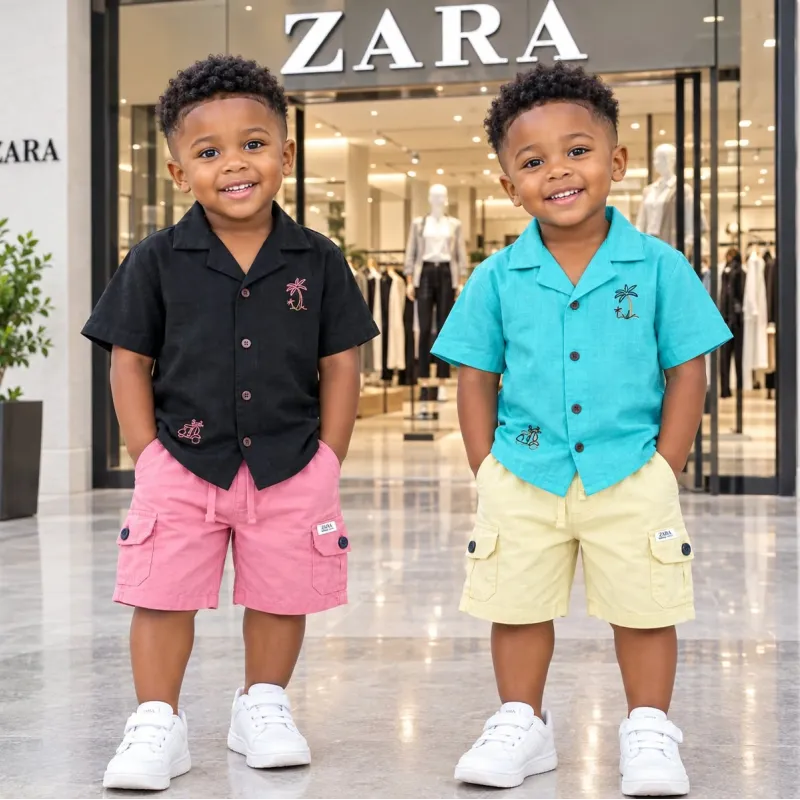 ZARA Boys Top Button Shirt Set Wholesale Bangladesh