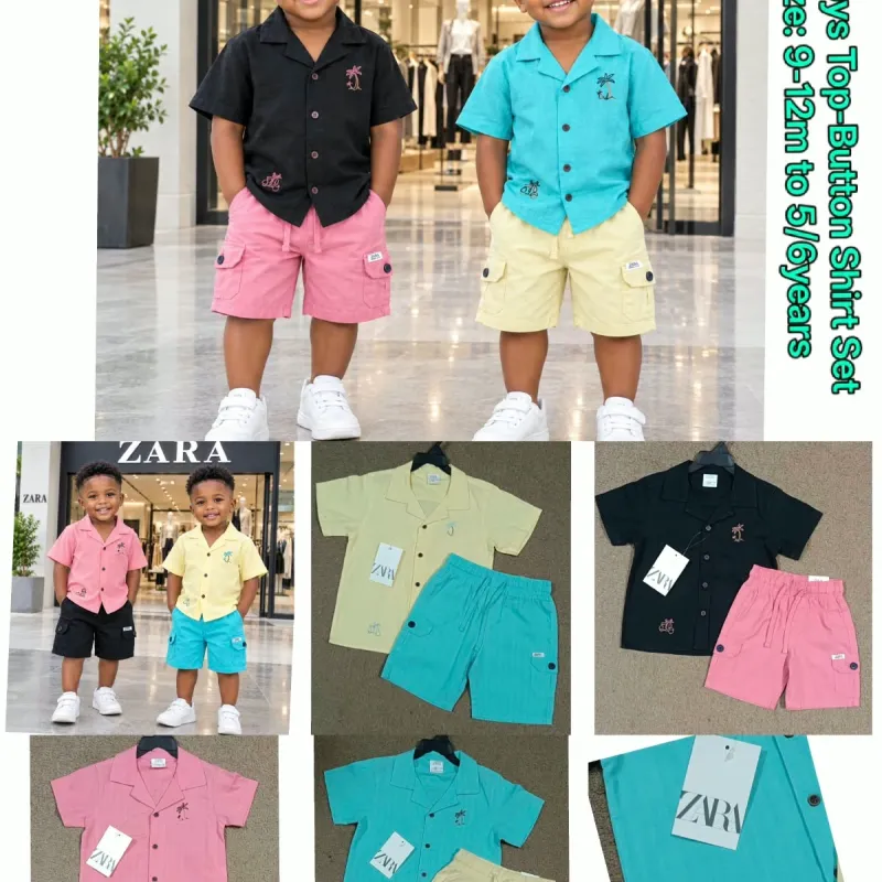ZARA Boys Top Button Shirt Set Wholesale Bangladesh