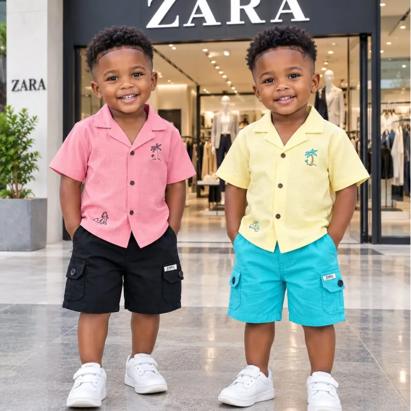 ZARA Boys Top Button Shirt Set Wholesale Bangladesh