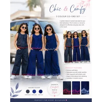 Girls' Premium Two-Piece Top-Button Set — Wholesale Bangladesh