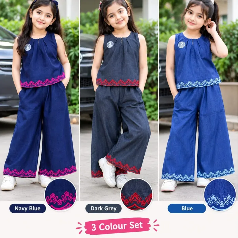 Girls' Premium Two-Piece Top-Button Set — Wholesale Bangladesh