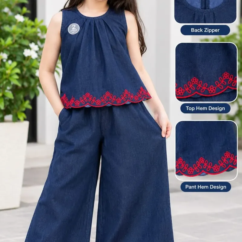 Girls' Premium Two-Piece Top-Button Set — Wholesale Bangladesh