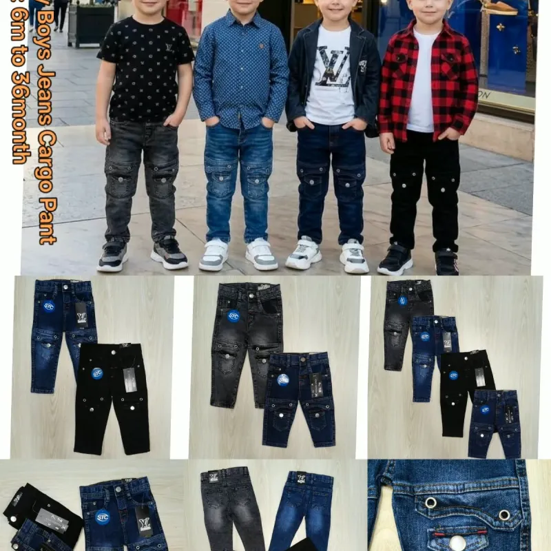 Baby Boys' Spandex Denim Cargo Pant — Wholesale Bangladesh