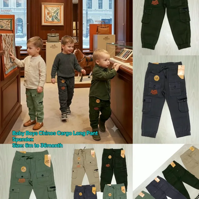 Baby Boys' Cotton-Spandex Chino Cargo Jogger Pant — Wholesale Bangladesh Baby Boys' Cotton-Spandex Chino Cargo Jogger Pant — Wholesale Bangladesh