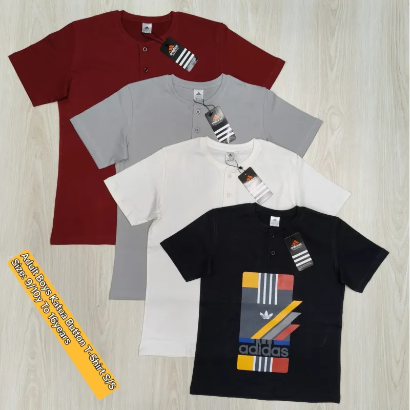 Boys' Premium Short-Sleeve Button T-Shirt (9-16 Years) — Wholesale Bangladesh