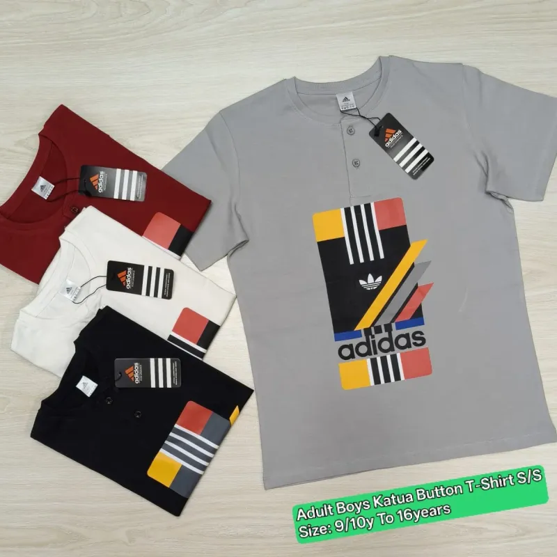 Boys' Premium Short-Sleeve Button T-Shirt (9-16 Years) — Wholesale Bangladesh