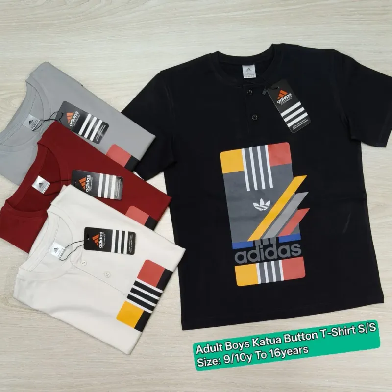 Boys' Premium Short-Sleeve Button T-Shirt (9-16 Years) — Wholesale Bangladesh