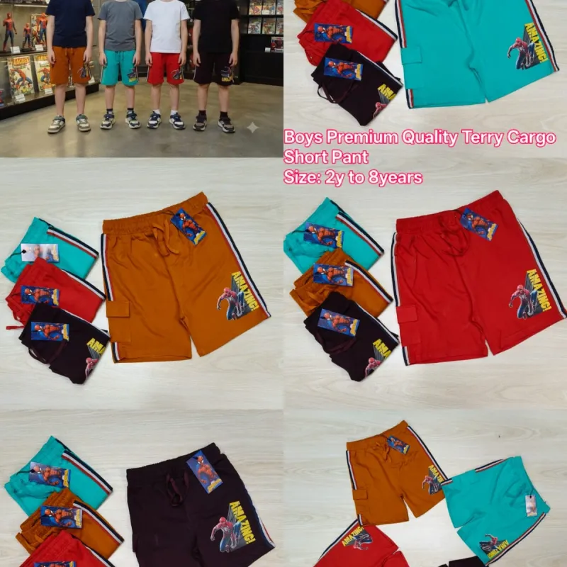 Spider-Man Boys Premium Terry Cargo Short Pant Wholesale Bangladesh
