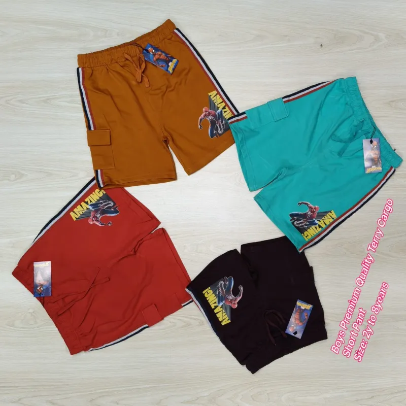 Spider-Man Boys Premium Terry Cargo Short Pant Wholesale Bangladesh
