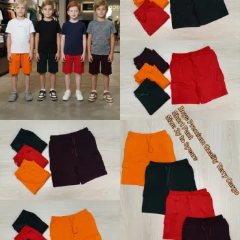 Boys Premium Solid Terry Cargo Short Pant Wholesale Bangladesh