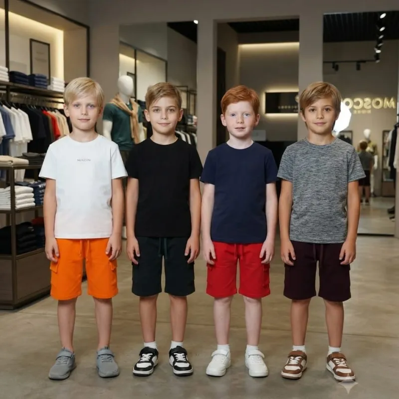 Boys Premium Solid Terry Cargo Short Pant Wholesale Bangladesh