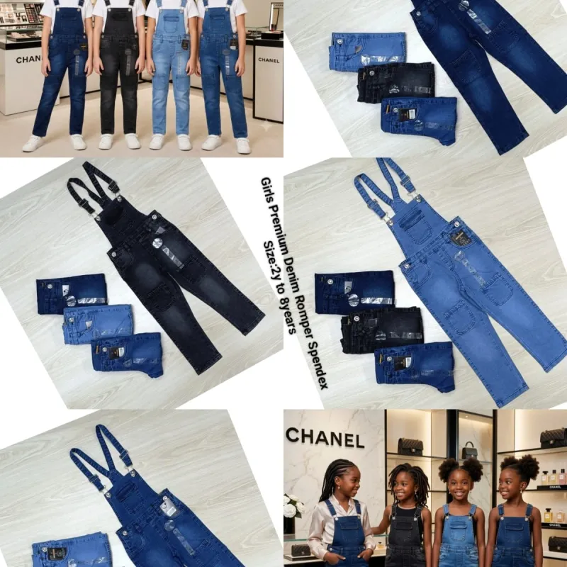 CHANEL Girls Premium Denim Romper Spandex Wholesale Bangladesh CHANEL Girls Premium Denim Romper Spandex Wholesale Bangladesh