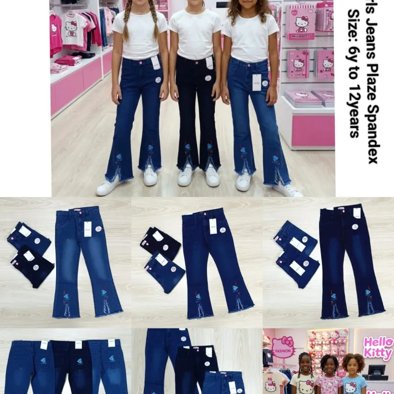 Hello Kitty Girls Jeans Palazzo Spandex Pant Wholesale Bangladesh