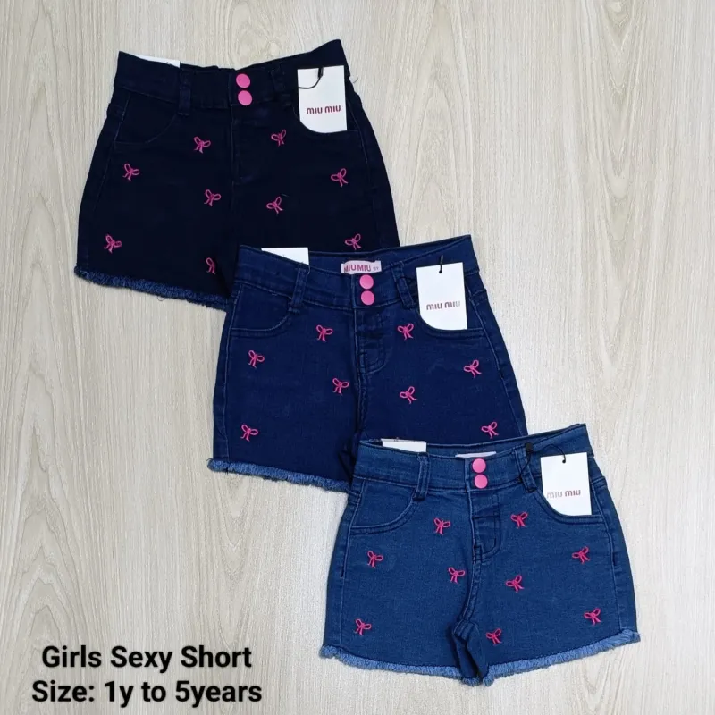 MIU MIU Girls Jeans Spandex Short Pant Wholesale Bangladesh