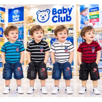 Baby Boys' Premium 2-Piece T-Shirt & Denim Shorts Set (3-36 Months) — Wholesale Bangladesh