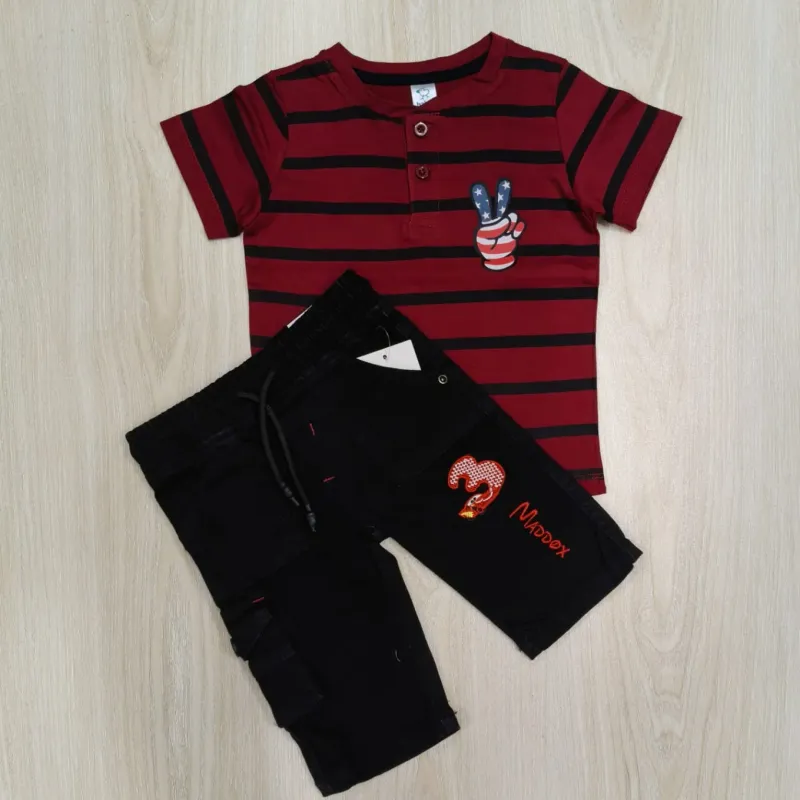 Baby Boys' Premium 2-Piece T-Shirt & Denim Shorts Set (3-36 Months) — Wholesale Bangladesh