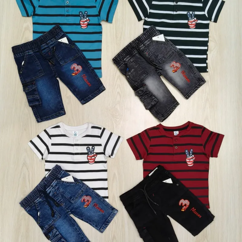 Baby Boys' Premium 2-Piece T-Shirt & Denim Shorts Set (3-36 Months) — Wholesale Bangladesh
