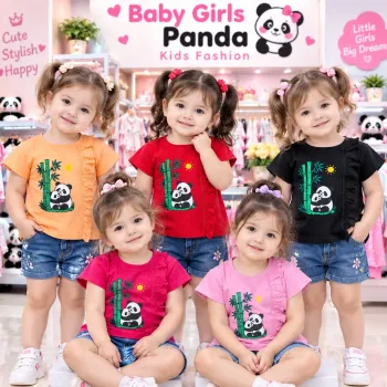 Baby Girls' Premium Cotton Short-Sleeve Design T-Shirt (3-36 Months) — Wholesale Bangladesh