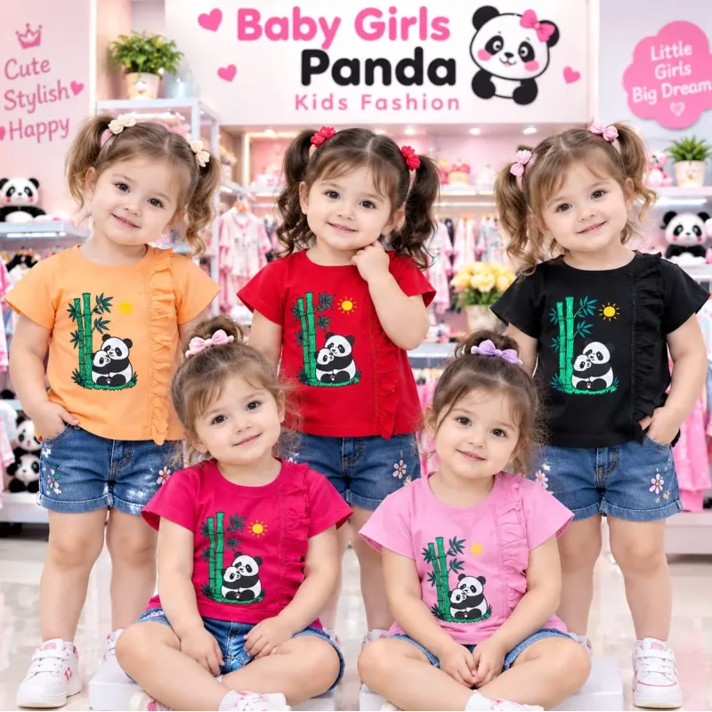 Baby Girls' Premium Cotton Short-Sleeve Design T-Shirt (3-36 Months) — Wholesale Bangladesh