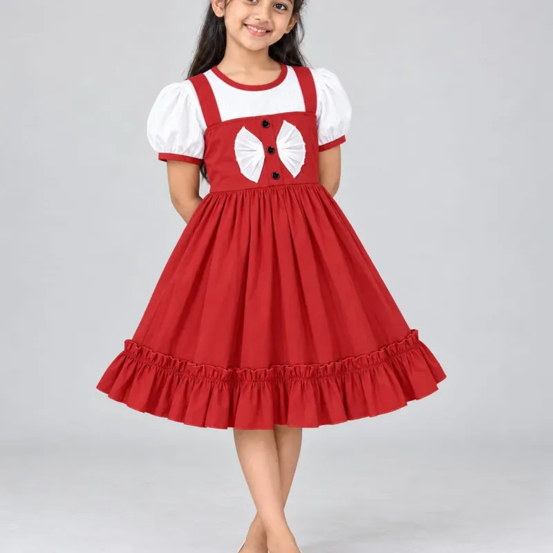 Girls' Premium Fancy Cotton Frock (8 Colours, 2–13 Years) — Wholesale Bangladesh